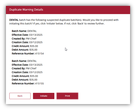 duplicate checks